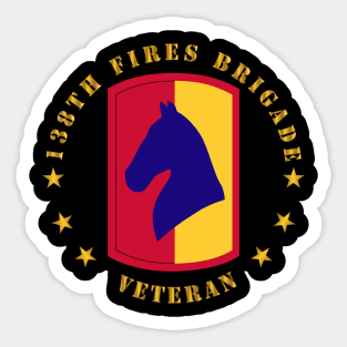 138th Fires Bde SSI - Veteran wo BackGrd Sticker